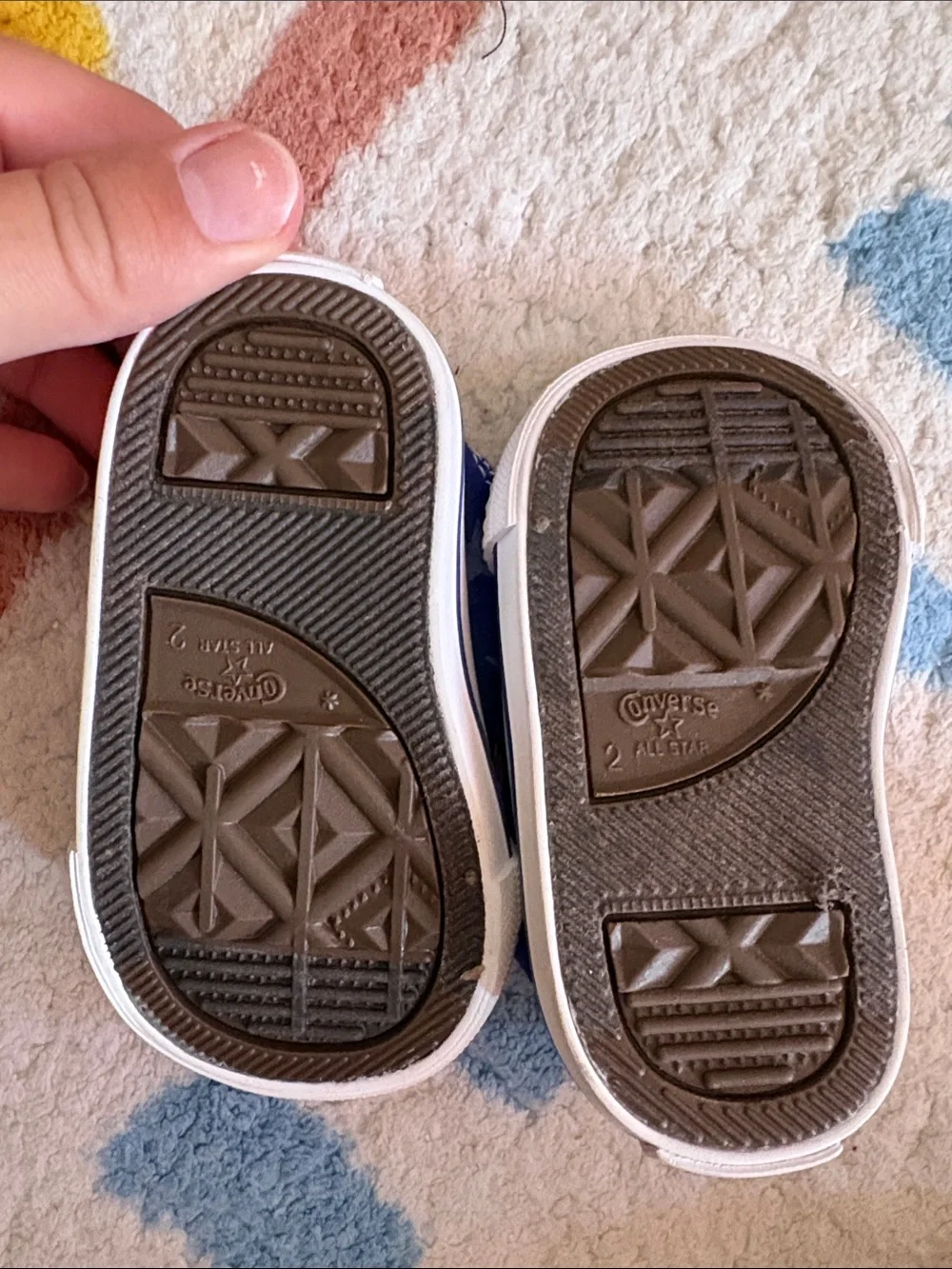 Converse Kids Blue Canvas Sneakers with Red Straps
